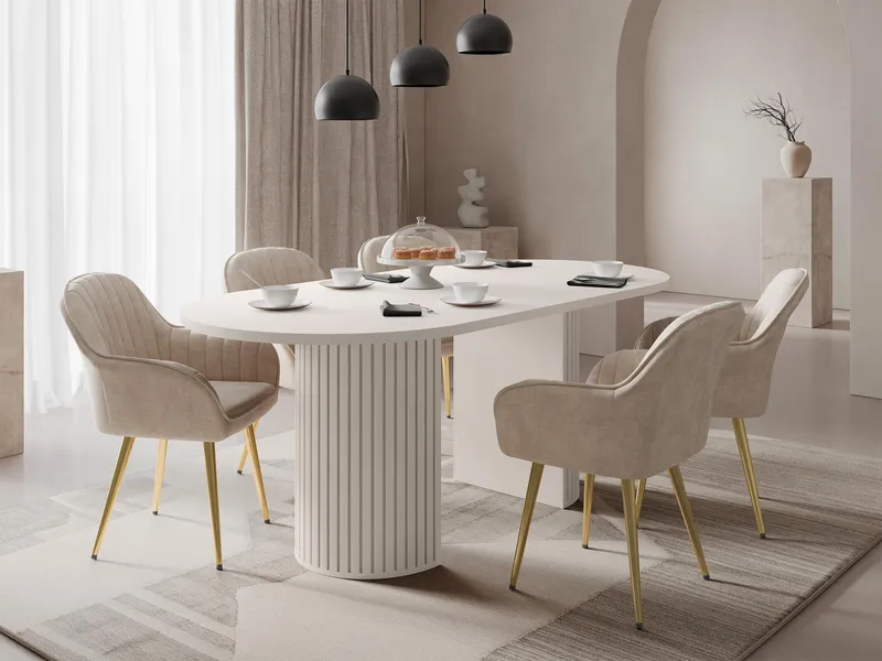 Calvion Matbord oval 185 cm - beige - Möbler - Bord & matgrupper - Matbord & köksbord