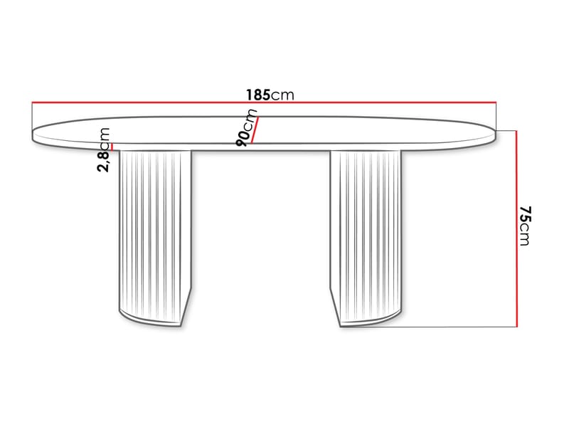Calvion Matbord oval 185 cm - Brun - Möbler - Bord & matgrupper - Matbord & köksbord