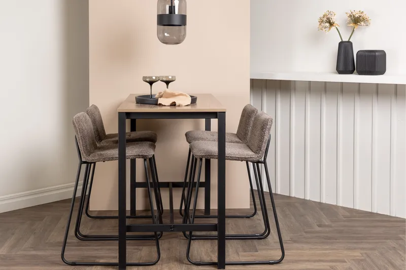 Camden Barbord 60x120 cm med 4 Bisbee Stolar - Mörkgrå - Möbler - Bord & matgrupper - Barbord & ståbord