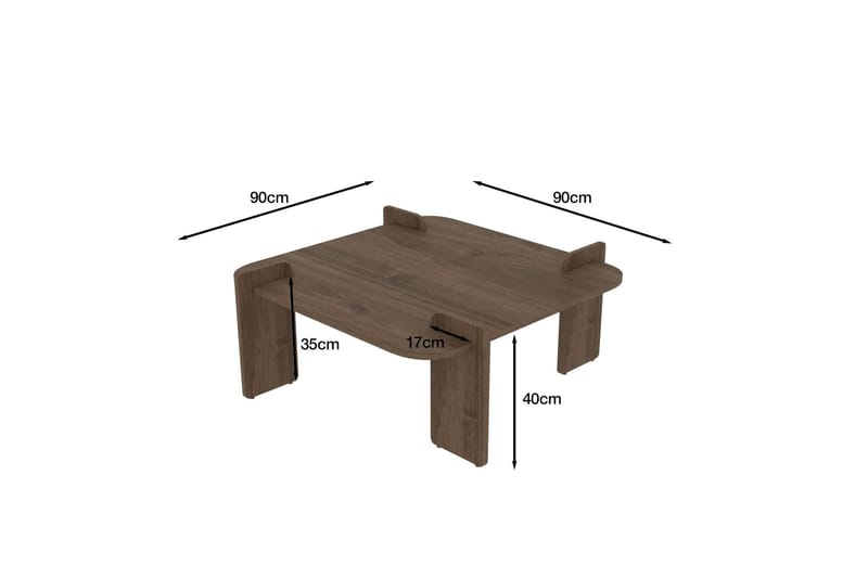 Campwell Soffbord 90 cm Kvadratisk - Valnöt - Möbler - Bord & matgrupper - Soffbord