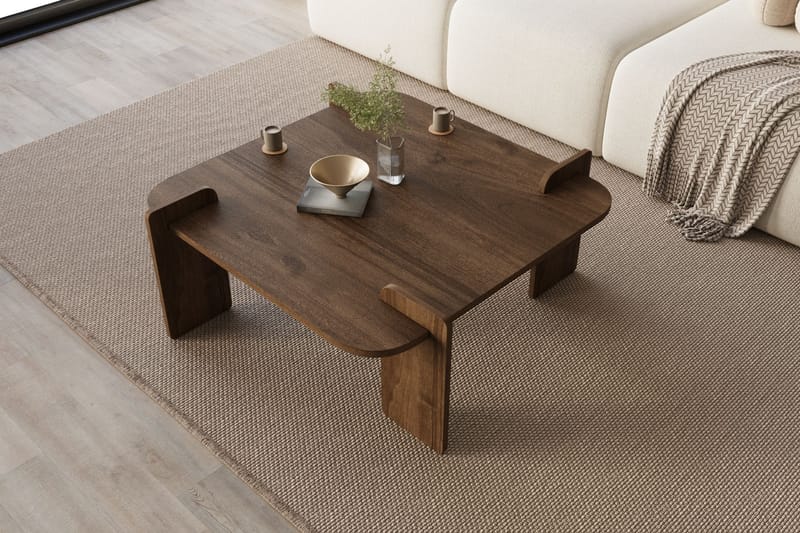 Campwell Soffbord 90 cm Kvadratisk - Valnöt - Möbler - Bord & matgrupper - Soffbord