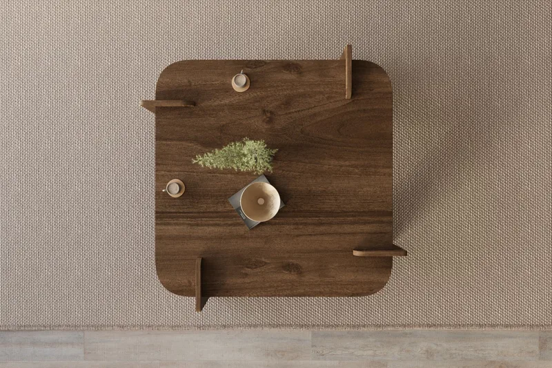 Campwell Soffbord 90 cm Kvadratisk - Valnöt - Möbler - Bord & matgrupper - Soffbord