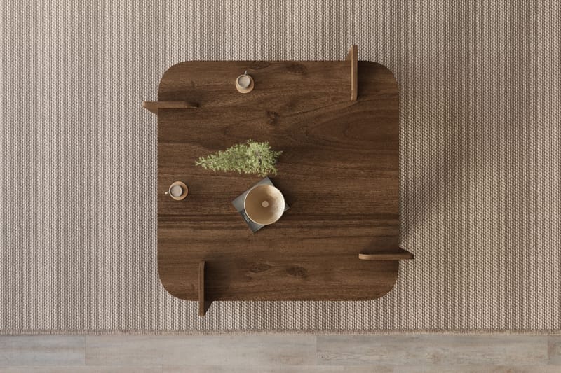 Campwell Soffbord 90 cm Kvadratisk - Valnöt - Möbler - Bord & matgrupper - Soffbord