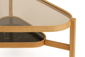 Capella Soffbord 95x48x95 cm - Ek och svart marmor - Möbler - Bord & matgrupper - Soffbord