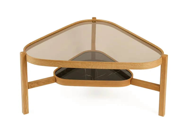 Capella Soffbord 95x48x95 cm - Ek och svart marmor - Möbler - Bord & matgrupper - Soffbord