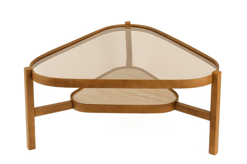Capella Soffbord 95x48x95 cm - Valnöt och travertin - Möbler - Bord & matgrupper - Soffbord