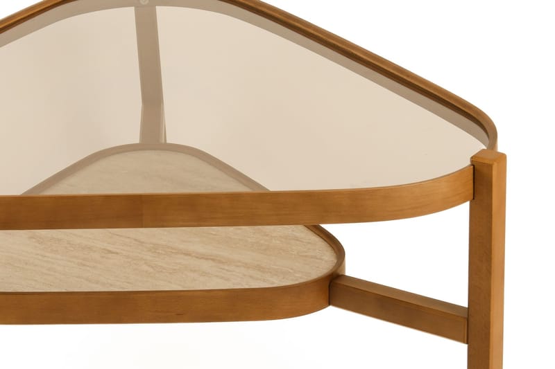 Capella Soffbord 95x48x95 cm - Valnöt och travertin - Möbler - Bord & matgrupper - Soffbord