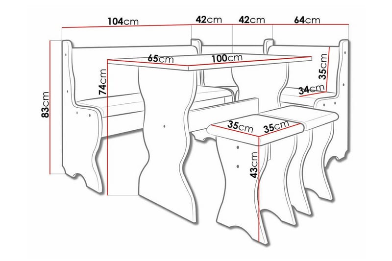 Carnew Köksskåp - Svart - Möbler - Bord & matgrupper - Matgrupper