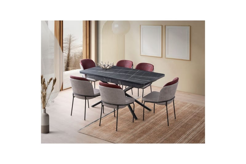 Cassel Matbord 160 cm Rektangulär - Svart/Vit - Möbler - Bord & matgrupper - Matbord & köksbord