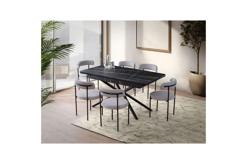 Cassel Matbord 160 cm Rektangulär - Svart/Vit - Möbler - Bord & matgrupper - Matbord & köksbord
