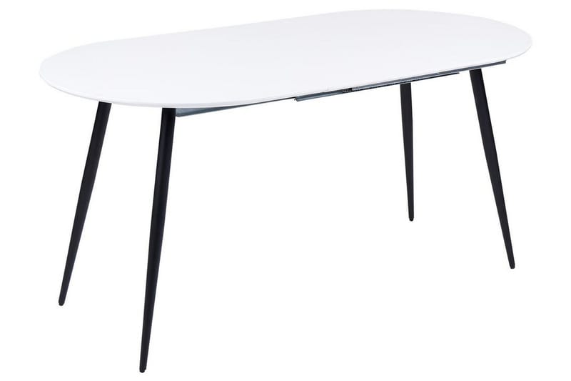 Castellana Matbord Förlängningsbart 120-160x80 cm, Vit/Svart
