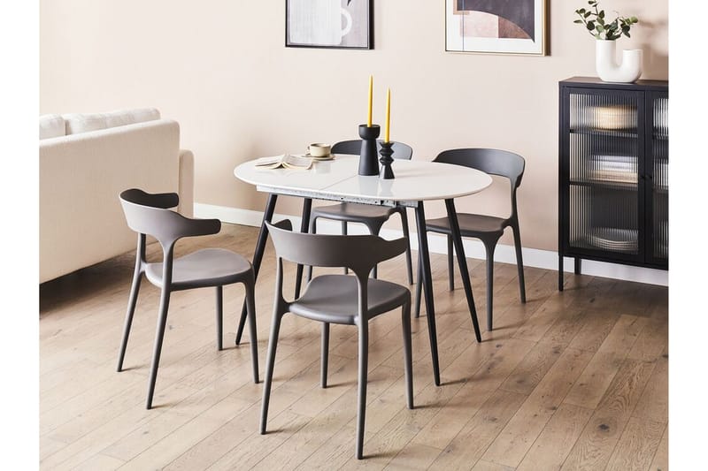 Castellana Matbord Förlängningsbart 120-160x80 cm - Vit/Svart - Möbler - Bord & matgrupper - Matbord & köksbord