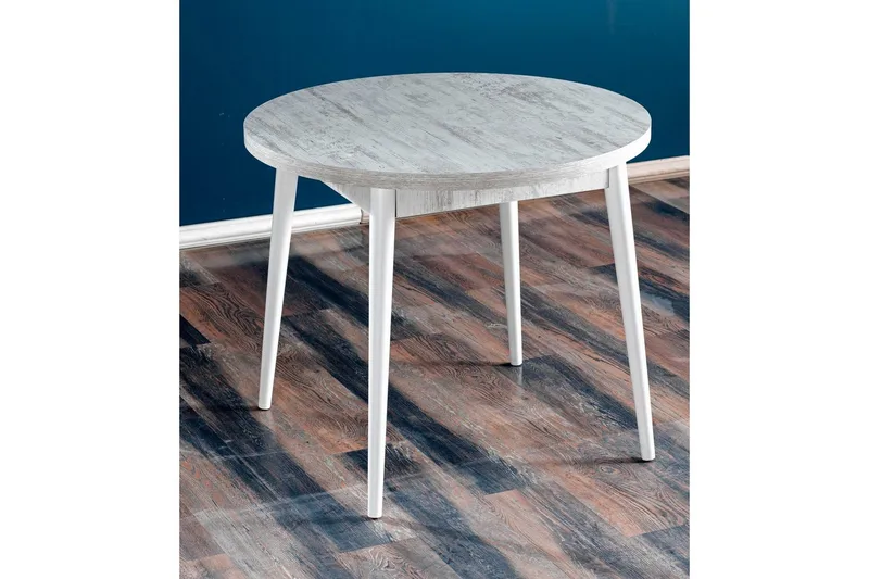 Cavuria Matbord 90 cm Rund, Antik/Vit