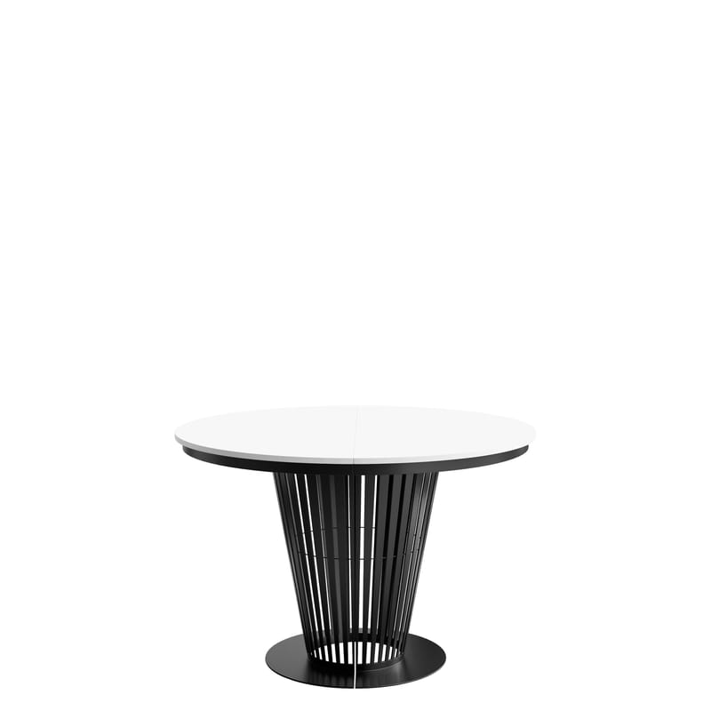 Cedra Runt Matbord 100-176 cm, svart, vit