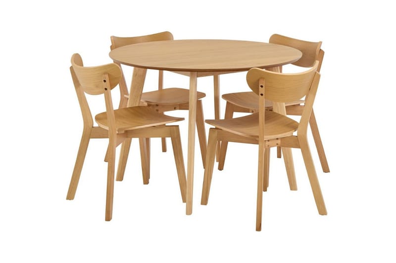 Celtik Matgrupp Rund 105 cm + 4 st Matstolar - Beige - Möbler - Bord & matgrupper - Matgrupper