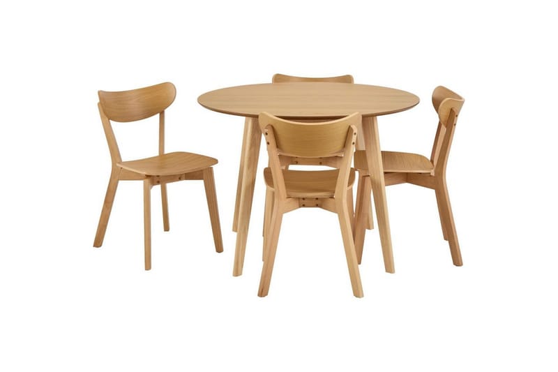 Celtik Matgrupp Rund 105 cm + 4 st Matstolar - Beige - Möbler - Bord & matgrupper - Matgrupper