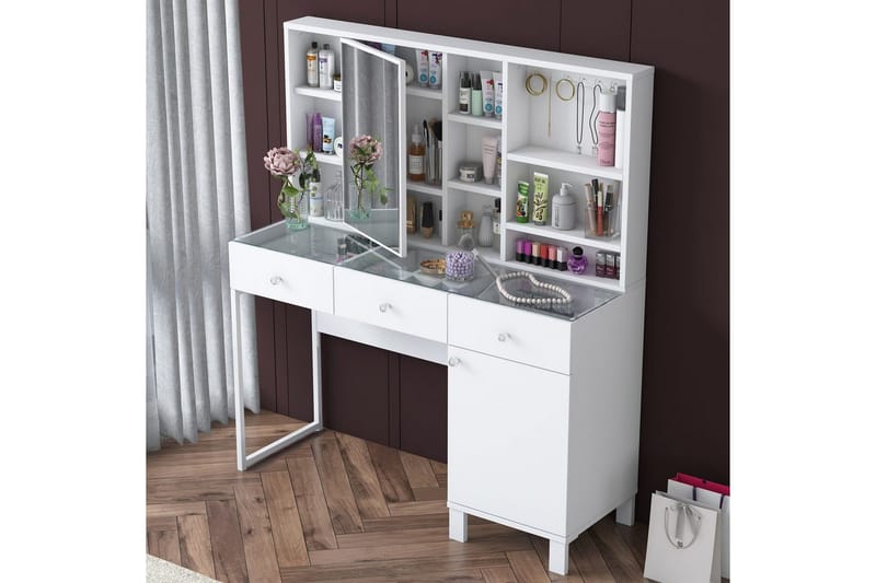 Ceris Sminkbord 120 cm - Vit - Möbler - Bord & matgrupper - Sminkbord & toalettbord