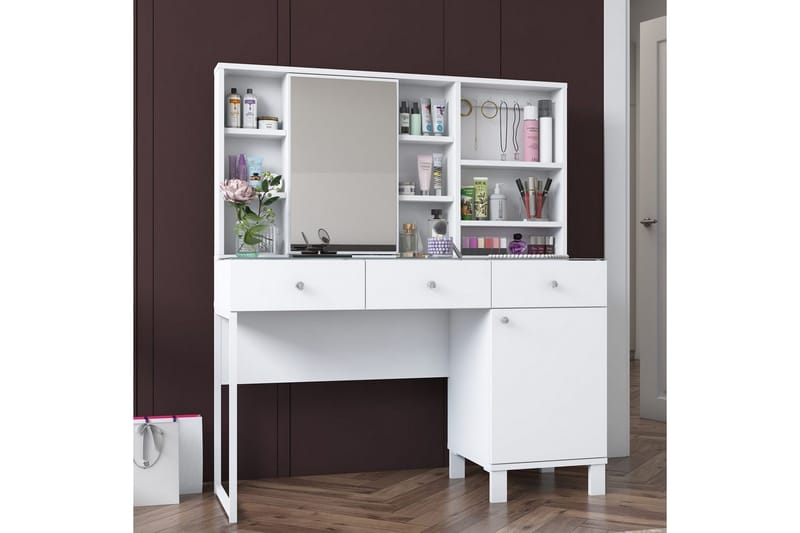 Ceris Sminkbord 120 cm - Vit - Möbler - Bord & matgrupper - Sminkbord & toalettbord