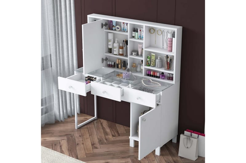 Ceris Sminkbord 120 cm - Vit - Möbler - Bord & matgrupper - Sminkbord & toalettbord