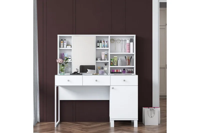 Ceris Sminkbord 120 cm - Vit - Möbler - Bord & matgrupper - Sminkbord & toalettbord