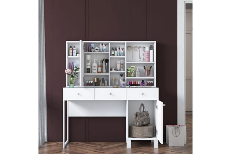 Ceris Sminkbord 120 cm - Vit - Möbler - Bord & matgrupper - Sminkbord & toalettbord