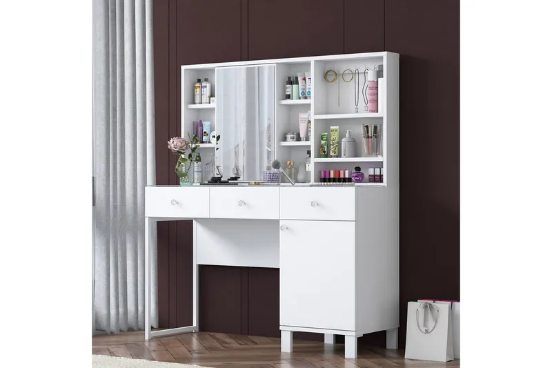 Ceris Sminkbord 120 cm - Vit - Möbler - Bord & matgrupper - Sminkbord & toalettbord