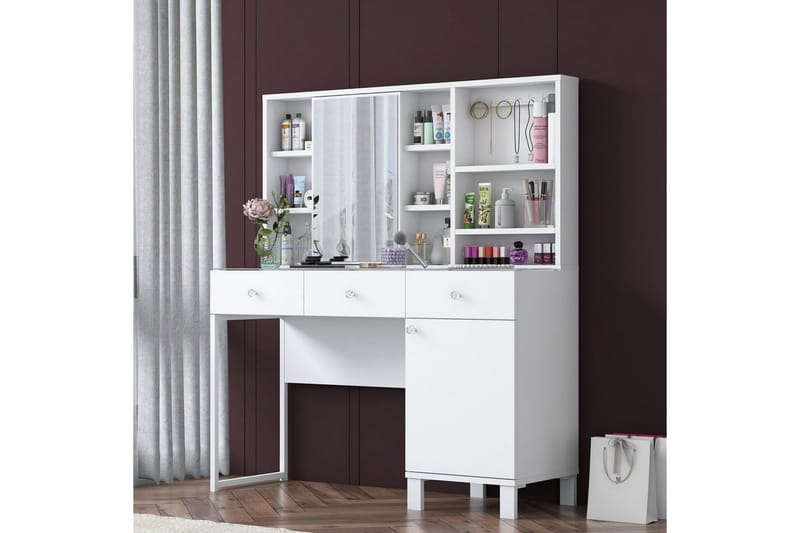 Ceris Sminkbord 120 cm - Vit - Möbler - Bord & matgrupper - Sminkbord & toalettbord