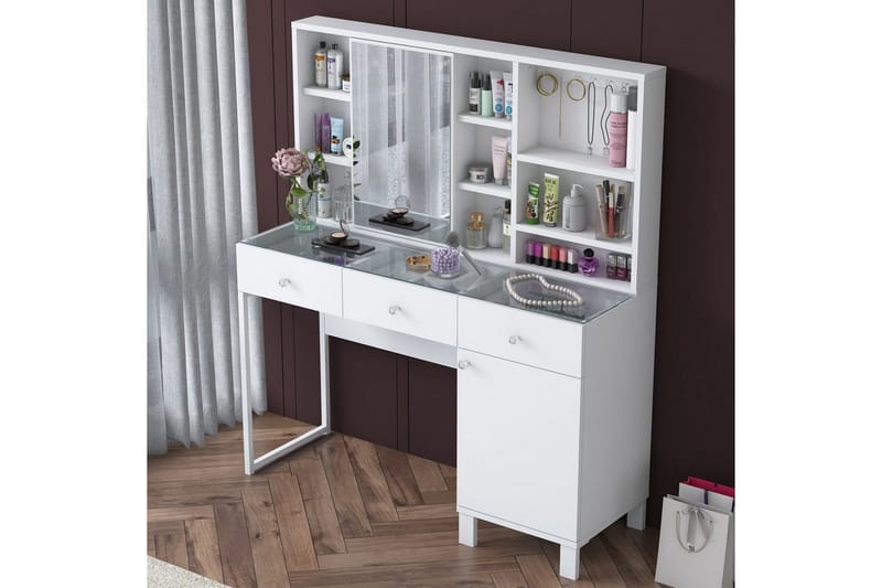 Ceris Sminkbord 120 cm - Vit - Möbler - Bord & matgrupper - Sminkbord & toalettbord
