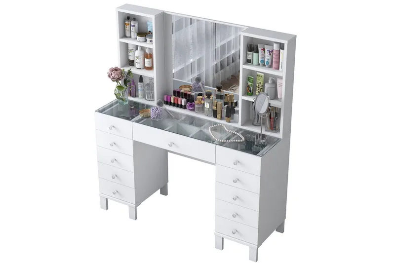 Ceylon Sminkbord 120 cm - Vit - Möbler - Bord & matgrupper - Sminkbord & toalettbord - Sminkbord med spegel