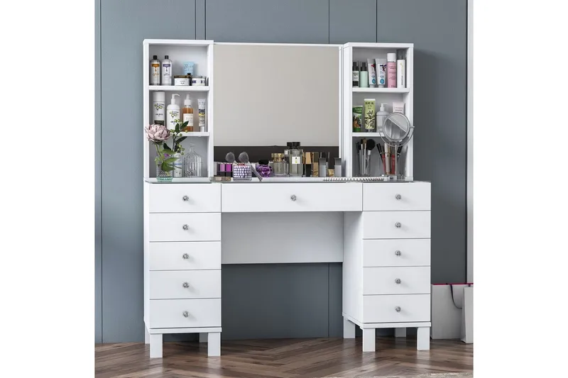 Ceylon Sminkbord 120 cm - Vit - Möbler - Bord & matgrupper - Sminkbord & toalettbord - Sminkbord med spegel