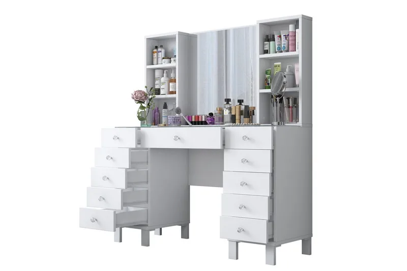 Ceylon Sminkbord 120 cm - Vit - Möbler - Bord & matgrupper - Sminkbord & toalettbord - Sminkbord med spegel