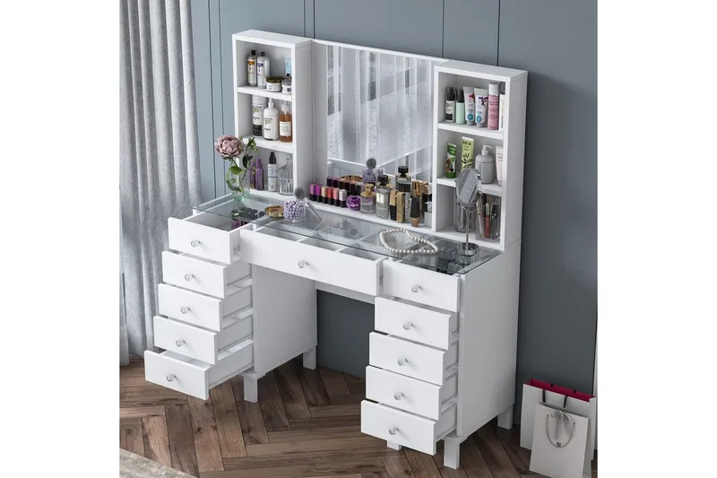 Ceylon Sminkbord 120 cm - Vit - Möbler - Bord & matgrupper - Sminkbord & toalettbord
