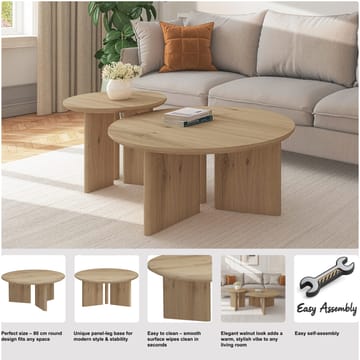 Chatham 80 cm Runt Soffbord i Ek - Beige - Möbler - Bord & matgrupper - Soffbord