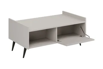 Chiku 100 cm Rektangulärt Soffbord med Hyllor i Målat Trä - Beige - Möbler - Bord & matgrupper - Soffbord