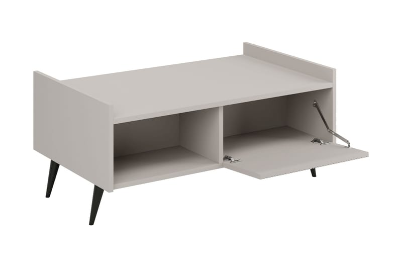 Chiku 100 cm Rektangulärt Soffbord med Hyllor i Målat Trä - Beige - Möbler - Bord & matgrupper - Soffbord