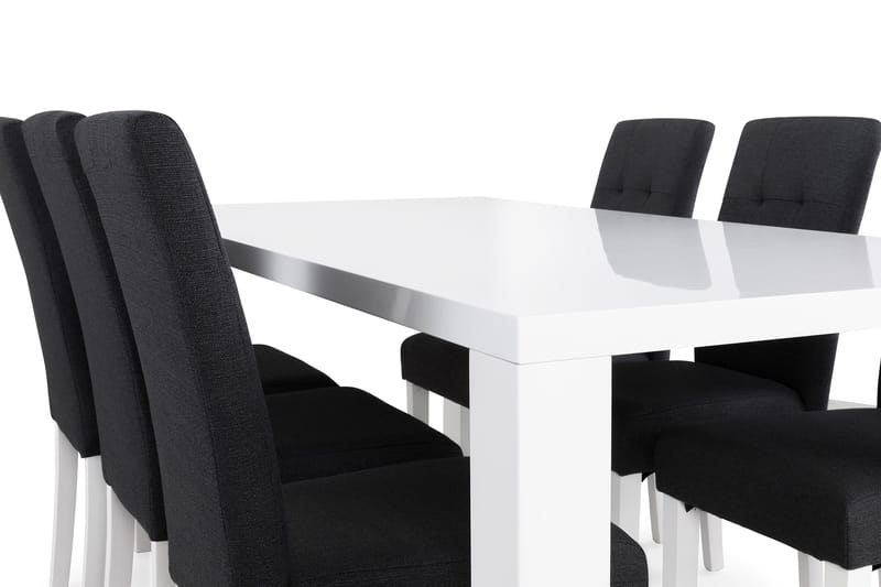 Cibus Matgrupp 180 cm med 6 Viktor Stol - Vit/Mörkgrå - Möbler - Bord & matgrupper - Matgrupper
