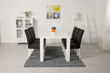 Cibus Matgrupp 180 cm med 6 Viktor Stol - Vit/Svart - Möbler - Bord & matgrupper - Matgrupper