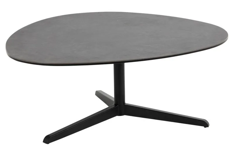 Cimino Ovalt Soffbord 100 cm i Keramik med Metallunderrede, Mörkgrå