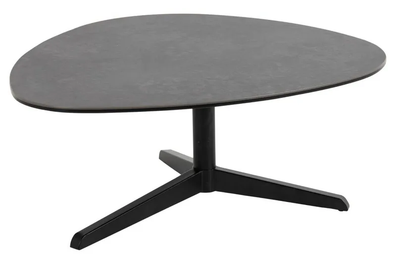Cimino Ovalt Soffbord 84 cm i Keramik med Metallunderrede, Mörkgrå