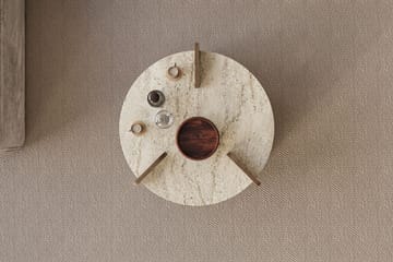 Cindral Soffbord 70 cm Rund - Travertin Och Valnöt - Möbler - Bord & matgrupper - Soffbord