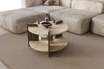 Cindral Soffbord 70 cm Rund - Travertin Och Valnöt - Möbler - Bord & matgrupper - Soffbord