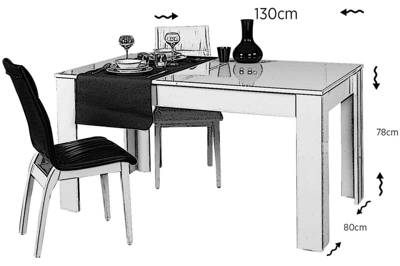 Comfortale Matbord Förlängningsbart - Vit - Matbord & köksbord