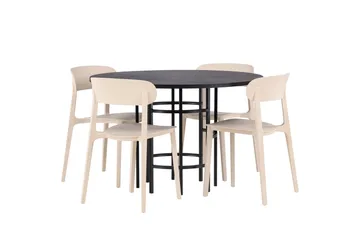 Copenhagen Matgrupp 115 cm Rund med 4 Åstol stolar - Beige - Möbler - Bord & matgrupper - Matgrupper