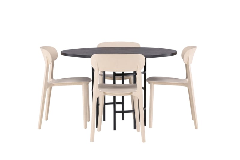 Copenhagen Matgrupp 115 cm Rund med 4 Åstol stolar - Beige - Möbler - Bord & matgrupper - Matgrupper