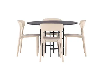 Copenhagen Matgrupp 115 cm Rund med 4 Åstol stolar - Beige - Möbler - Bord & matgrupper - Matgrupper