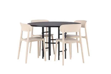 Copenhagen Matgrupp 115 cm Rund med 4 Åstol stolar - Beige - Möbler - Bord & matgrupper - Matgrupper