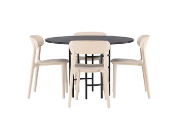 Copenhagen Matgrupp 115 cm Rund med 4 Åstol stolar - Beige - Möbler - Bord & matgrupper - Matgrupper