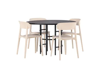 Copenhagen Matgrupp 115 cm Rund med 4 Åstol stolar - Beige - Möbler - Bord & matgrupper - Matgrupper