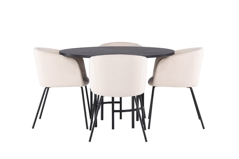 Copenhagen Matgrupp 115 cm Rund med 4 Berit stolar - Beige - Möbler - Bord & matgrupper - Matgrupper