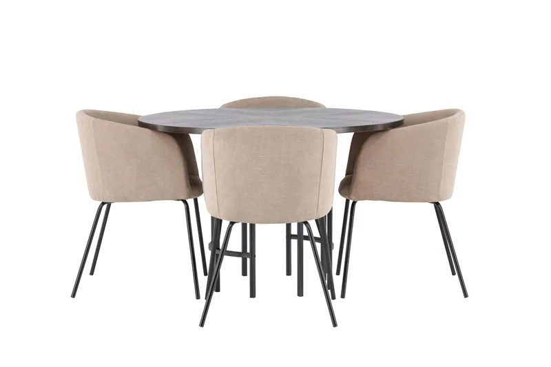 Copenhagen Matgrupp 115 cm Rund med 4 Berit stolar - Beige - Möbler - Bord & matgrupper - Matgrupper